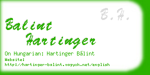 balint hartinger business card